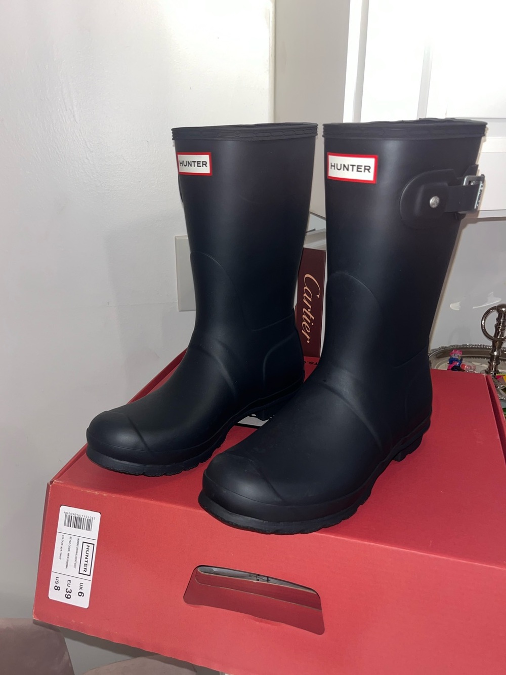 Hunter Black Matte Mid-Calf Rain Boots